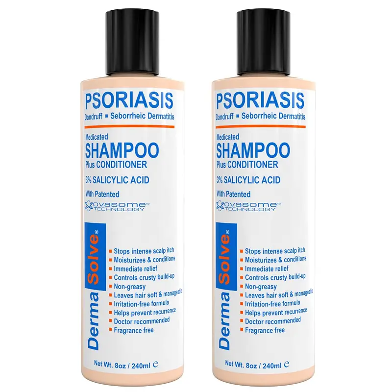Dermasolve Shampoing Médicamenteux et Après-Shampoing – Psoriasis du Cuir Chevelu, Lot 2×8 oz