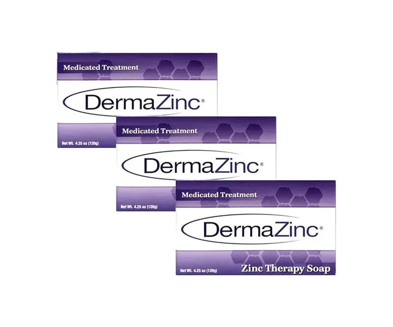 DermaZinc Savon Thérapeutique – Zinc 2% pour Peau Sensible (Pack de 3)