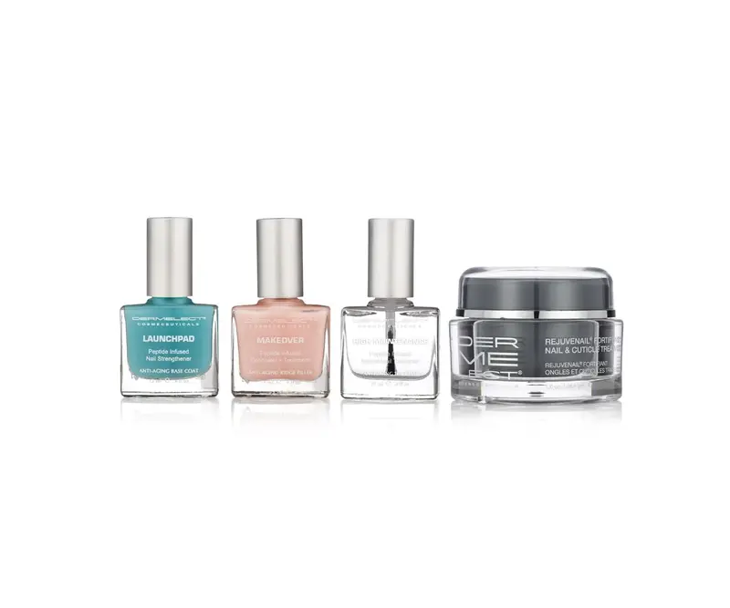 Dermelect Système Récupération des Ongles – Anti-âge, Peptides, Acide Hyaluronique, Vitamine E – Kit 4 pièces