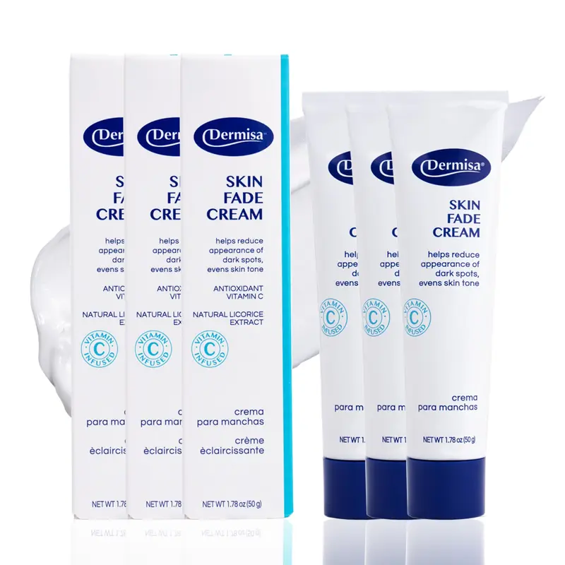 Dermisa Crème Éclaircissante Skin Fade – Réduction des taches et imperfections | Hydratante, légère et absorption rapide | Pack de 3
