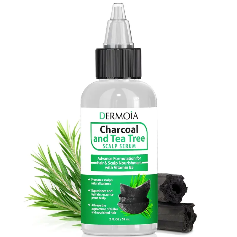 DERMOIA Sérum Cuir Chevelu Charbon & Tea Tree – Hydratant Sans Parfum
