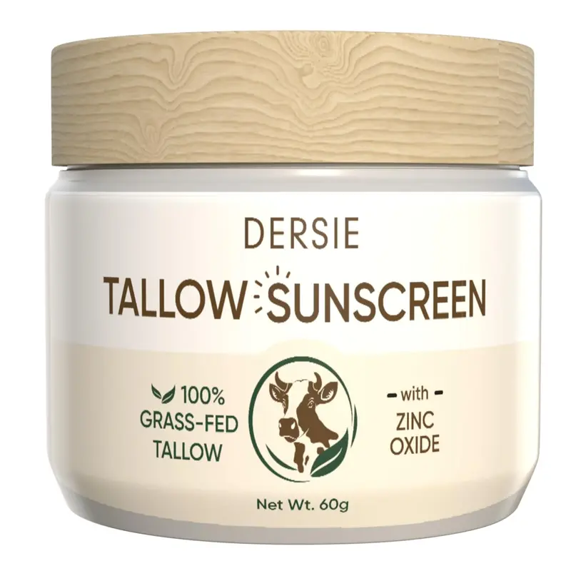 Dersie Beurre de Bœuf Tallow – Solaire à l’Oxyde de Zinc, Protection Instantanée (Non Grasse)