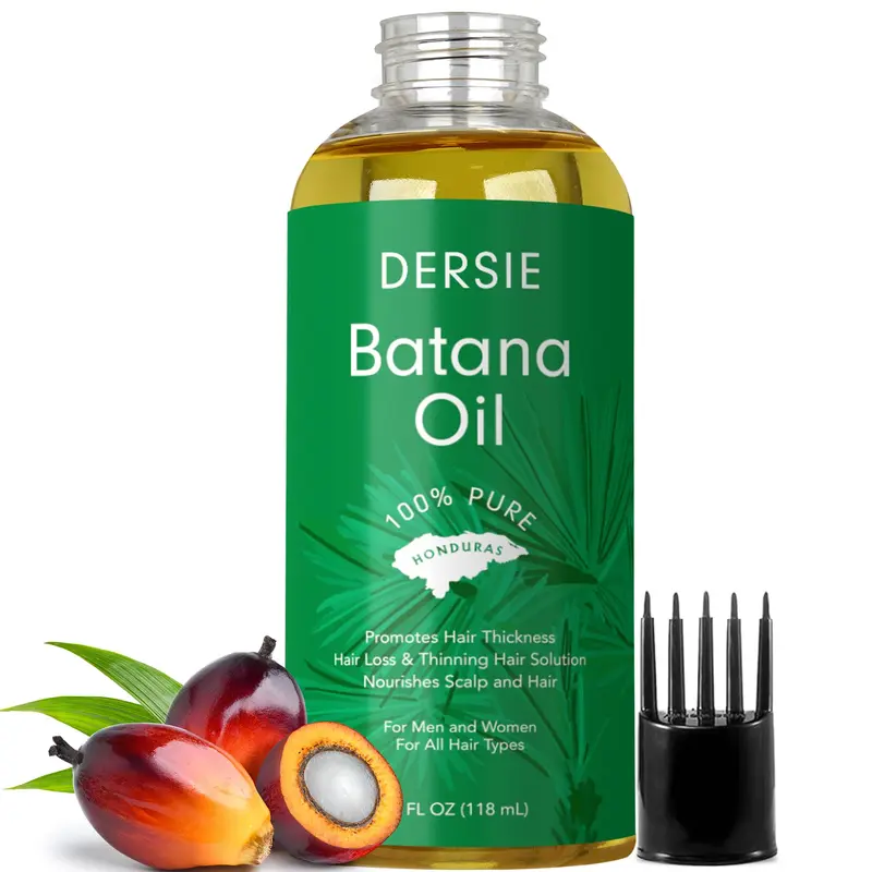 Dersie Huile Batana avec Applicateur Massage – Batana biologique du Honduras, 100% Pure et Naturelle (118 ml)