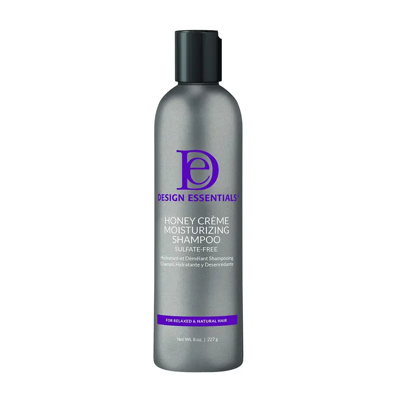 Design Essentials Honey Creme Shampoo – Démêlant Hydratant sans sulfate, pour cheveux hydratés et renforcés, 236 ml (1 unité)
