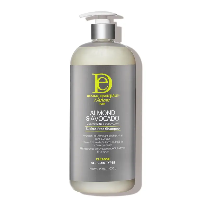 Design Essentials Shampoing Hydratant et Démêlant Sans Sulfates – Amande & Avocat, 32 oz (946 ml)