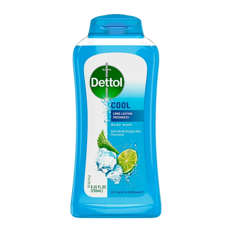 Dettol Gel Douche Cool – Gel Douche Fraîcheur Menthe et Bergamote 250 ml