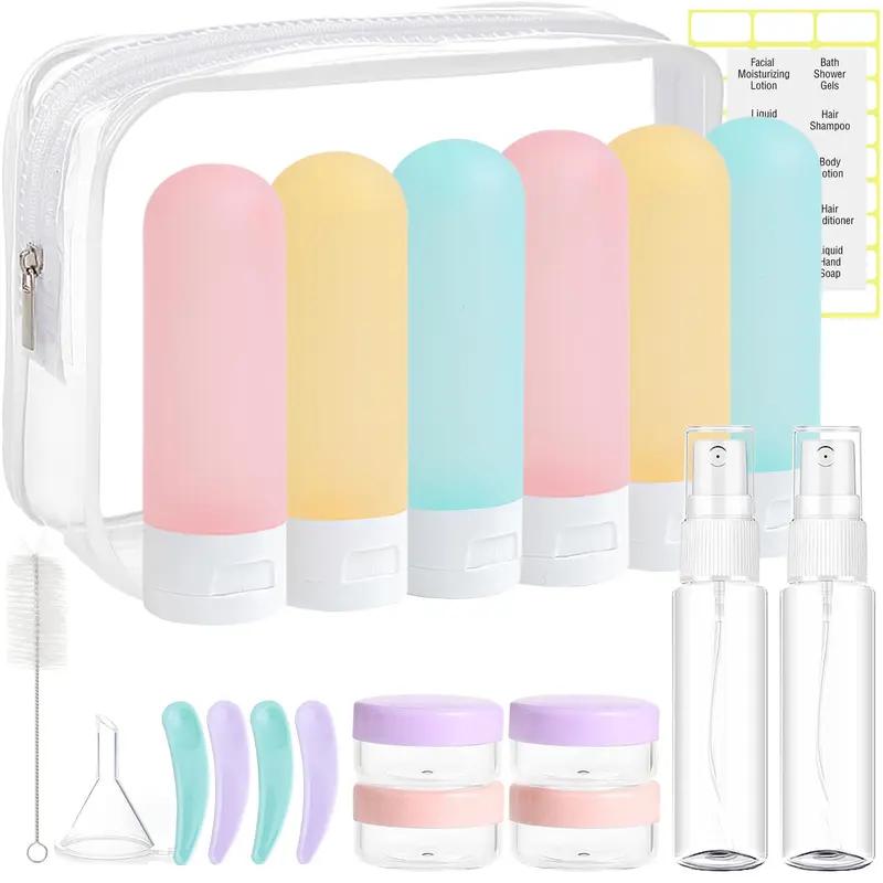 DEWSENSI Ensemble Voyage 20 Pièces – Bouteilles TSA Approuvées, Anti-Fuite et Réutilisables