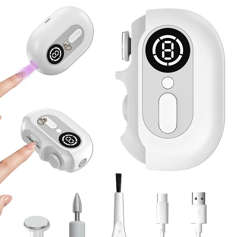 DEYOT Pince à ongles électrique 4-en-1 – 2 vitesses, recharge USB, sécurité pour seniors et bébés
