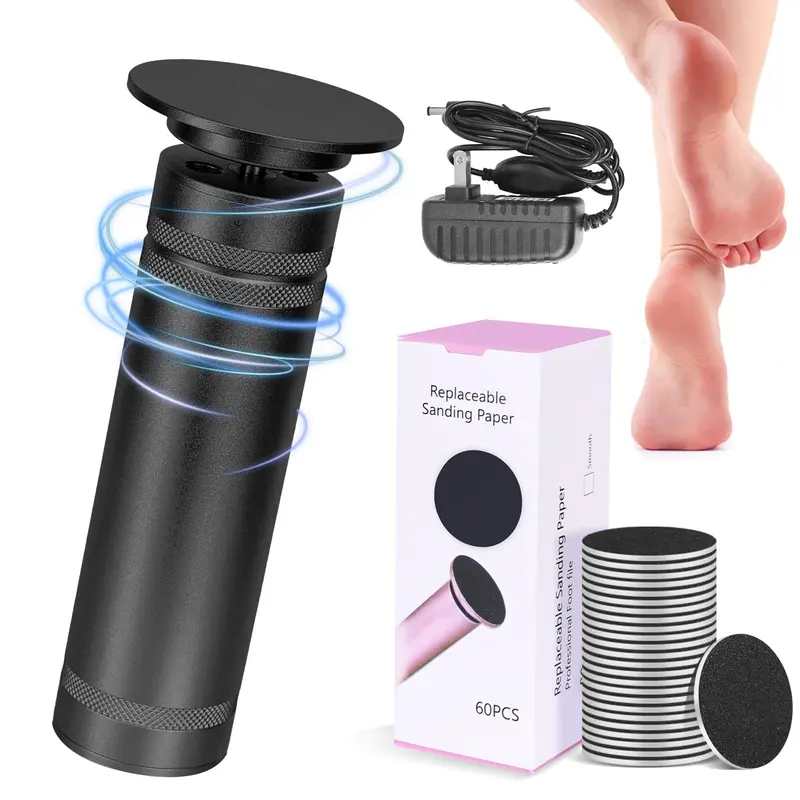 DGJUZE PowerPro – Enlève callosités des pieds, 36W, 1200rpm, kit pédicure à domicile (noir)