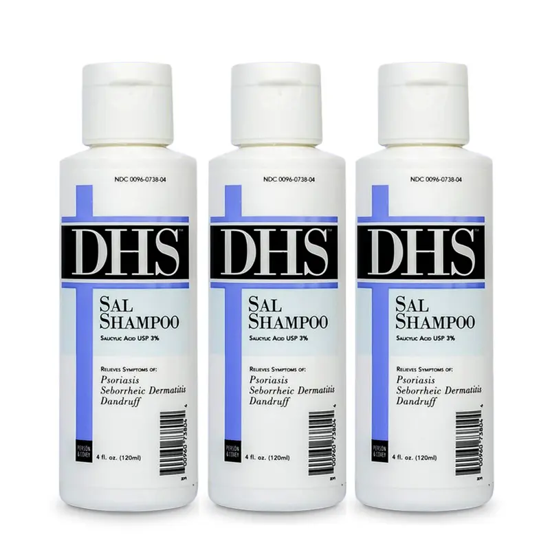 DHS SAL Shampoo – Force maximale contre pellicules, psoriasis et eczéma, sans parfum, 4 oz