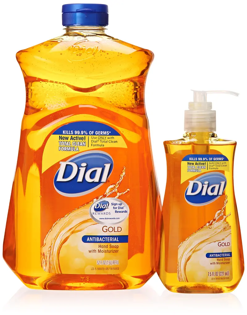 Dial Doré Savon Liquide Mains Antibactérien avec Hydratant – Pompe 7,5 oz + Recharge 52 oz