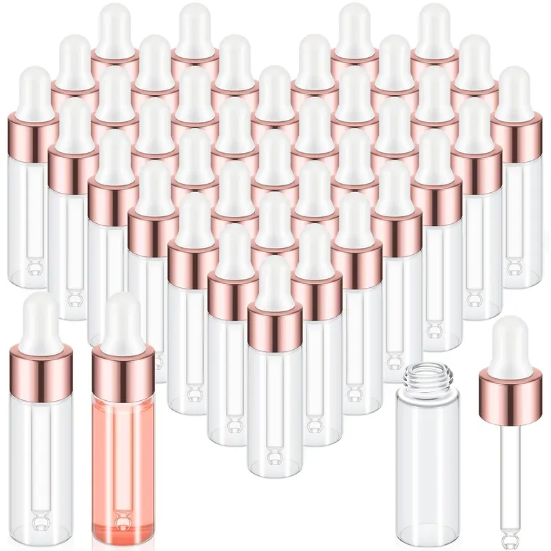 Didaey 100 Pièces Bouteilles Goutte Mini Verre 5 ml Or Rose – Flacons Échantillon Portables pour Voyage