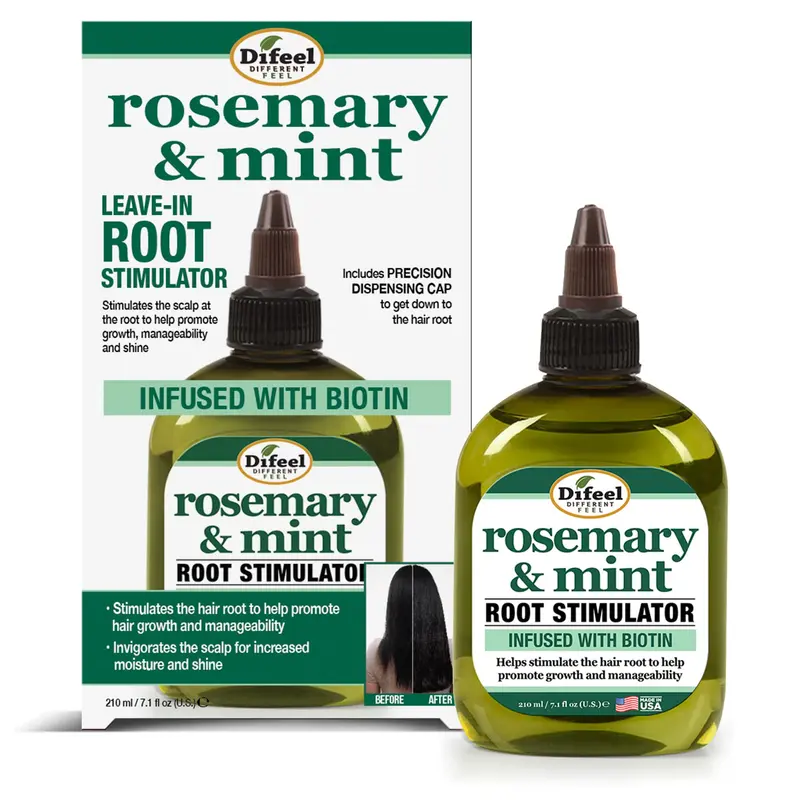 Difeel Stimulateur de Racines Menthe et Romarin avec Biotine – Soin Croissance Capillaire 7,1 oz