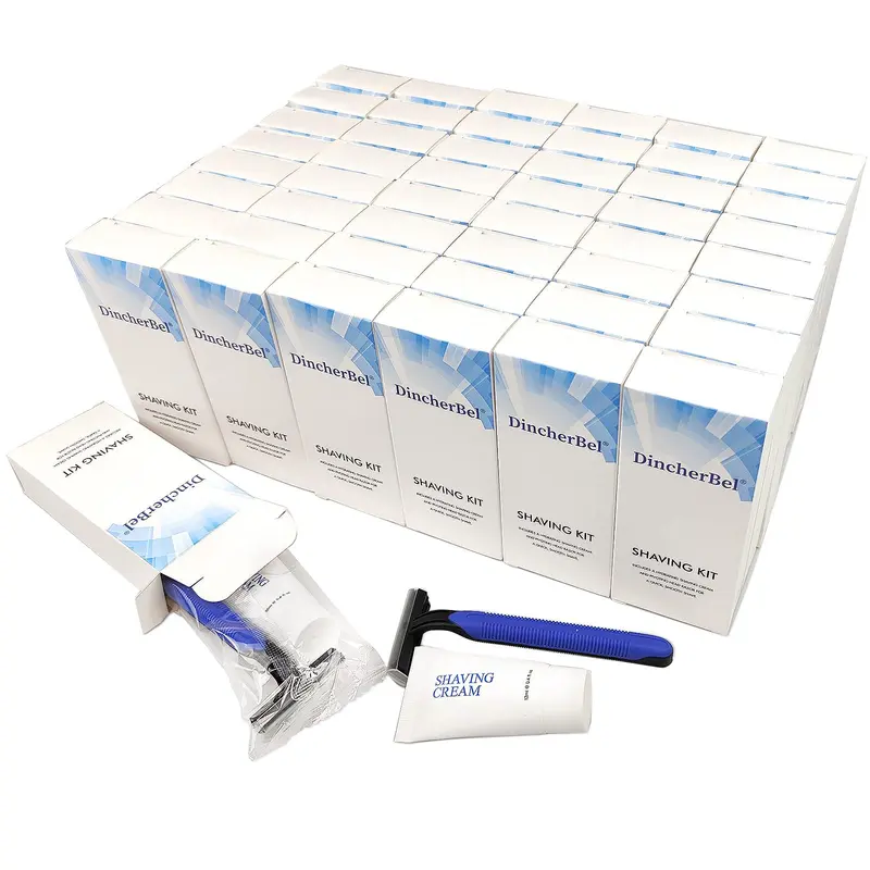 DincherBel - Kit Rasoir Jetable en Gros (102 Unités) avec Double Lame et Crème 12 g