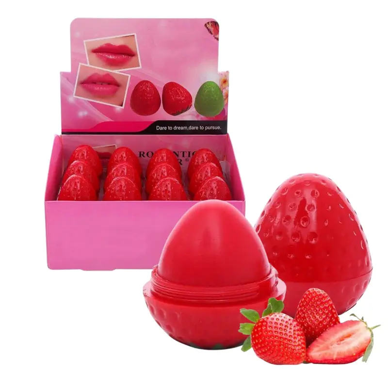 Dioche - 24 baumes lèvres forme fraise, hydratant durable pour femmes et filles