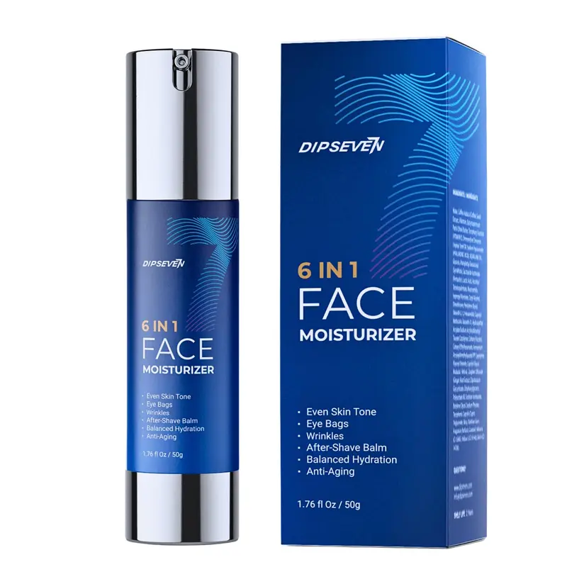 Dipseven 6 en 1 Crème Visage Homme — Hydratation, Fermeté et Regard