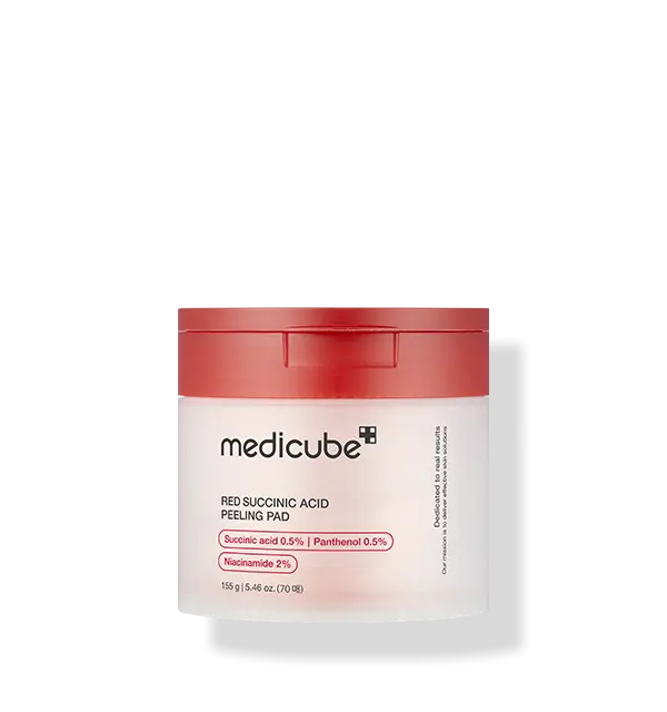 Disques exfoliants à l'acide succinique rouge medicube 155 g/70 disques
