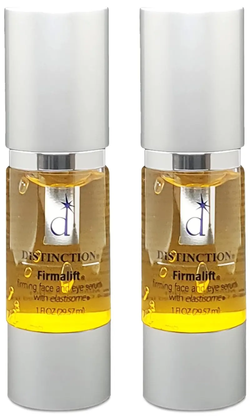 Distinction Firmalift Sérum Visage et Contour des Yeux – Collagène & Elastisome, Hydratant Anti-Âge Léger – 2 x 30 ml