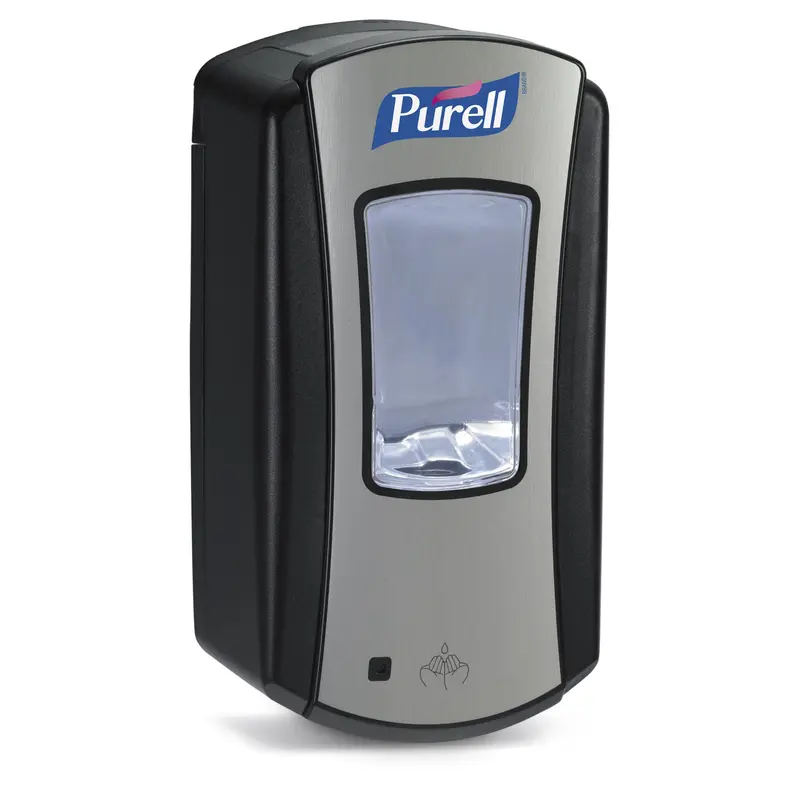 Distributeur Purell LTX-12 sans contact – Chrome/Noir 1200 mL + recharges LTX-12 (vendues séparément)