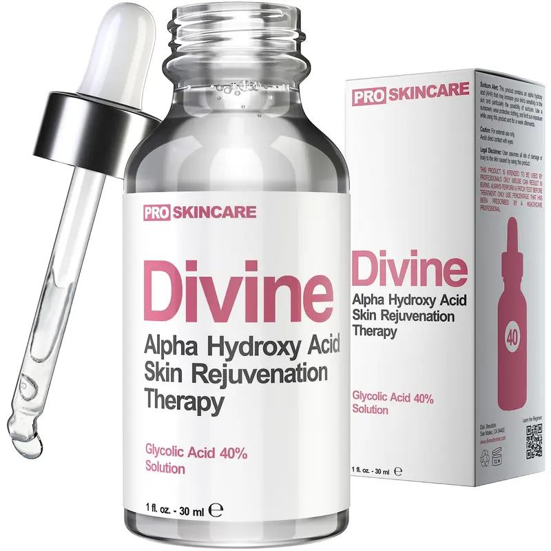 Divine Derriere Glycolic Peel 40% – Exfoliation visage pro, acné, cicatrices et rides