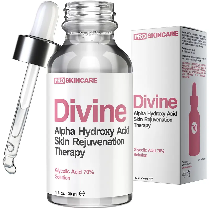 Divine Derriere Glycolic Peel 70% – Peel chimique professionnel pour le visage à domicile