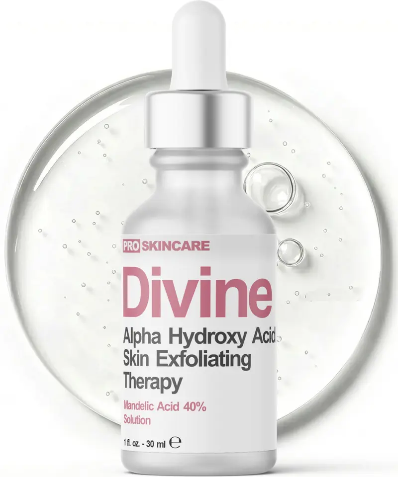 Divine Derriere Sérum Mandelique 40% – Peeling AHA Professionnel pour Acné, Cicatrices et Taches