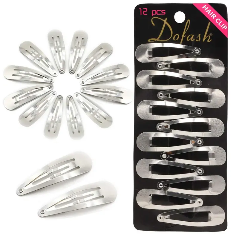 Dofash – 12 Pinces à Cheveux à Ressort, Anti-glissement, Métal Argenté, 2 po