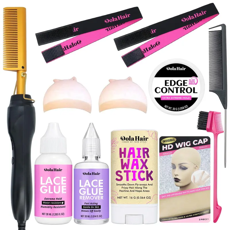 Dolahair Fer Chaud Électrique – Lisseur Multi‑Fonctions pour Perruques et Kit Installation Lace Melting