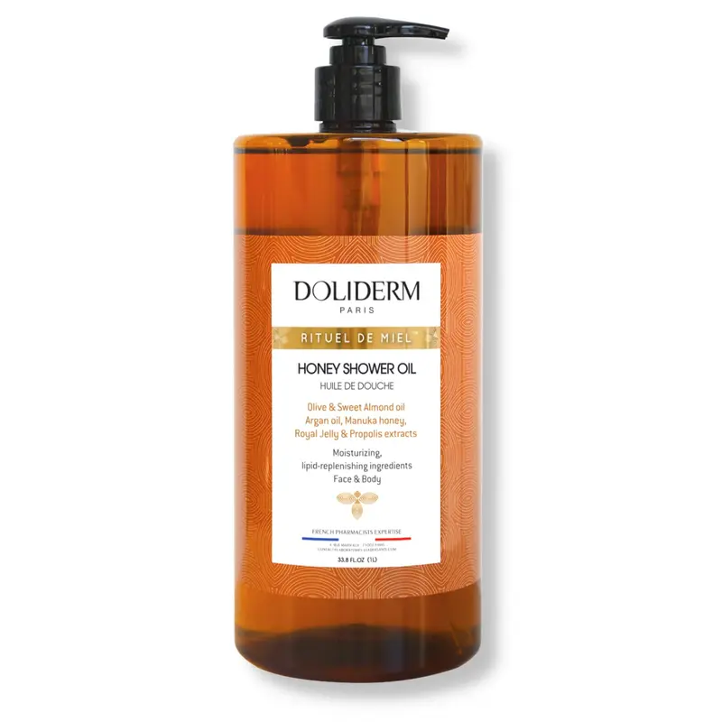 Doliderm Paris - Rituel de Miel, Huile Douche au Miel 1 L – Hydratation Luxueuse
