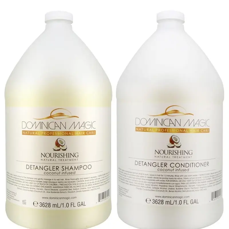 Dominican Magic Démêlant Coco – Shampoing et Après-Shampooing Hydratants pour Cheveux Secs (1 Gal x 2)