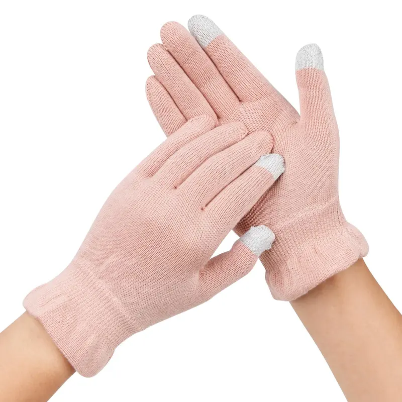 Donfri Gants Hydratants de Nuit – 2 Paires en Coton XS avec Doigts Tactiles