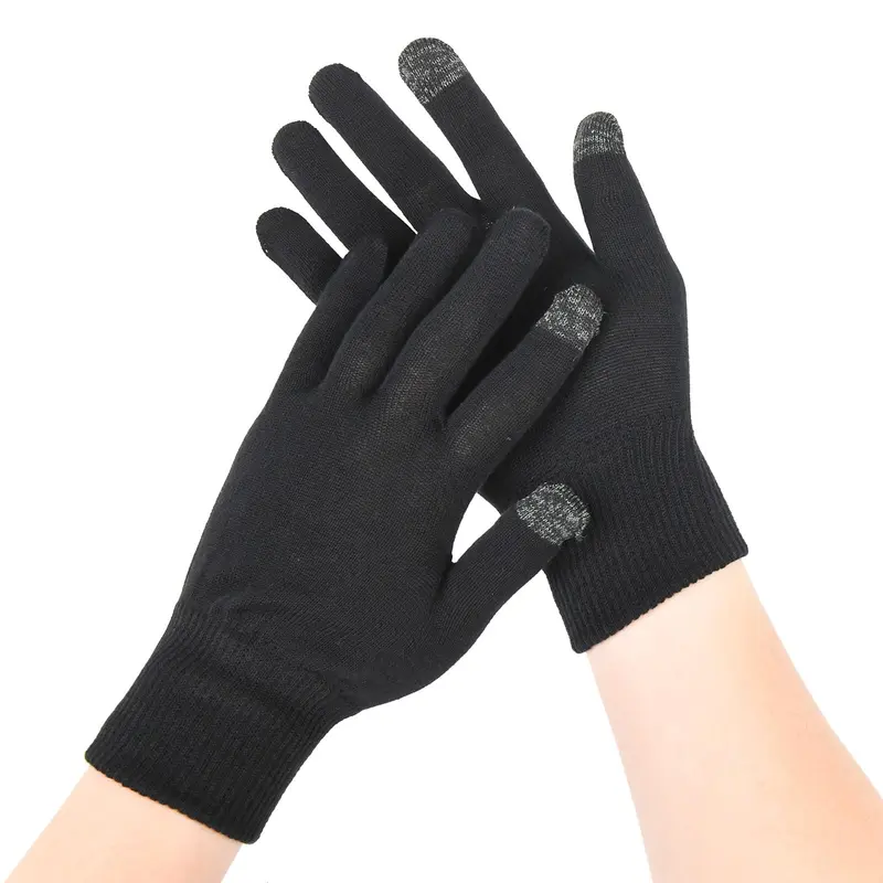 Donfri Gants Hydratants en Coton – 2 Paires, Taille L, Noir, Écran Tactile