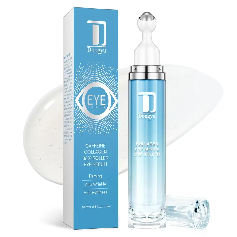 Dongyu Crème Contour Yeux Caféine – Anti‑Âge, Fermeté et Hydratation (Roller 360°)