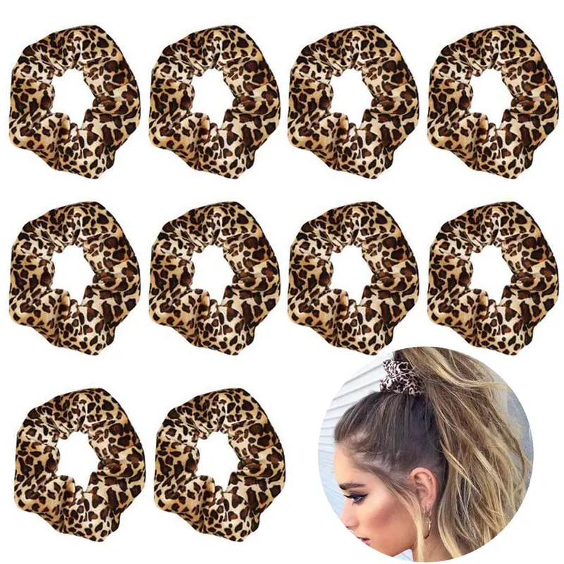 DonLeeving Luckycivia – 10 serre-cheveux imprimé léopard (Modèle 1) | Elastiques stretch pour femmes et filles