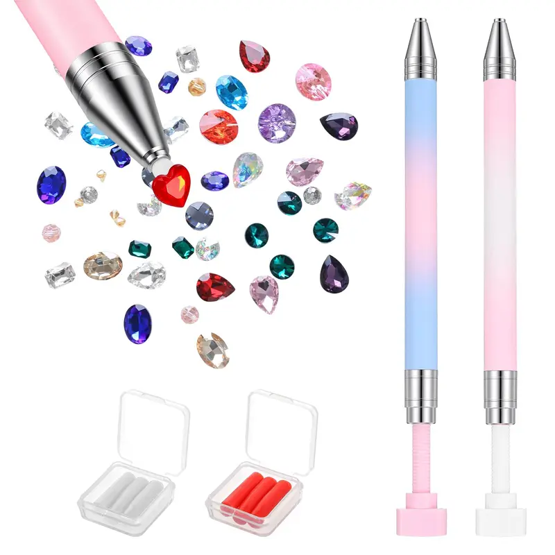 DOPENSPI - Lot de 2 stylos cire pour strass, outils art diamant et manucure