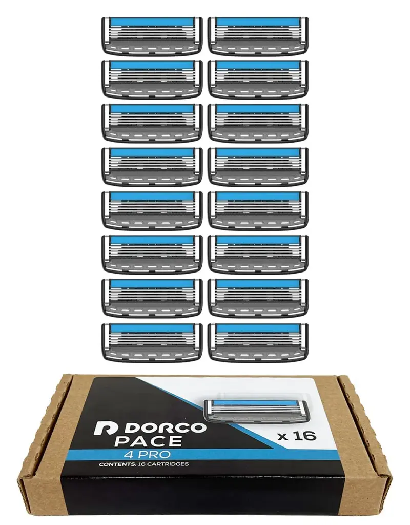 Dorco Pace 4 Pro – Rasoir à quatre lames, 16 cartouches (sans manche)