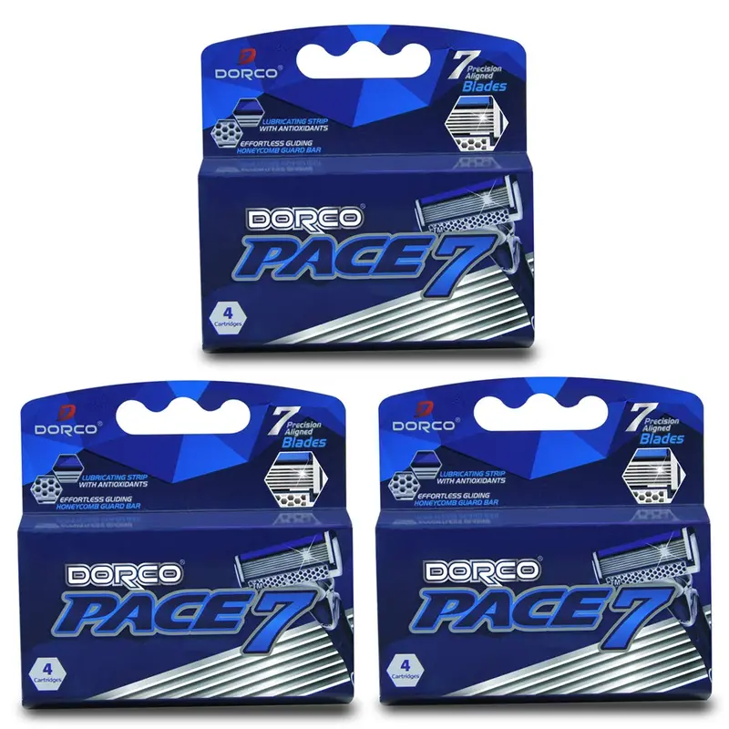 Dorco Pace 7 – Rasoir sept lames sans manche, 12 cartouches