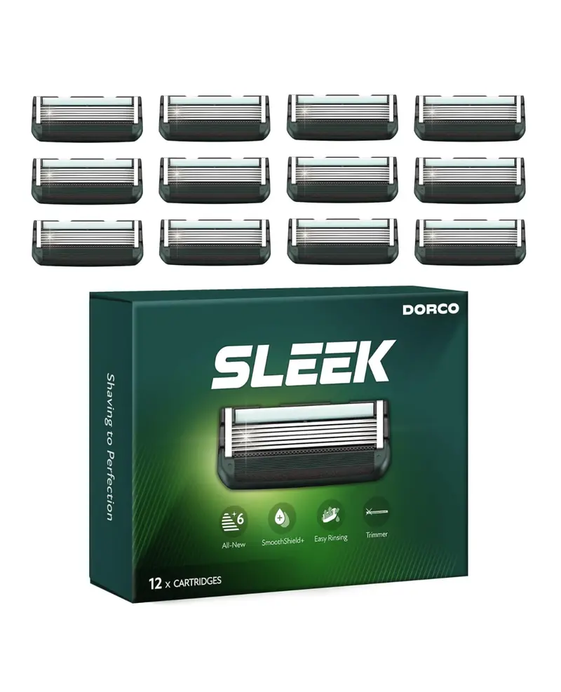 DORCO SLEEK – Cartouches à 6 Lames avec technologie MultiFlex | Pack de 12