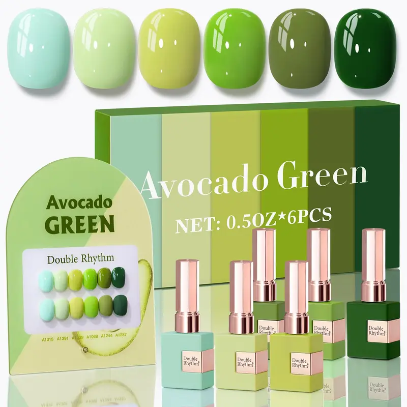 Double Rhythm – Ensemble de Vernis Gel 6 Pièces 15 ml, Même Couleur et Même Flacon – Manucure DIY à Domicile