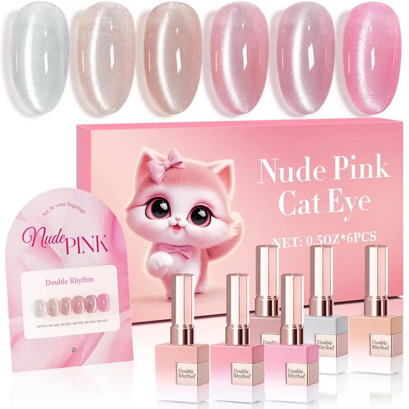 Double Rhythm Kit Vernis Gel 6 Teintes Identiques – Effet Magnétique