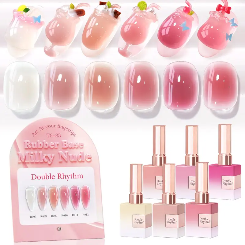 Double Rhythm – Set Vernis Gel 6 Pièces 15 ml, Même Couleur et Même Flacon