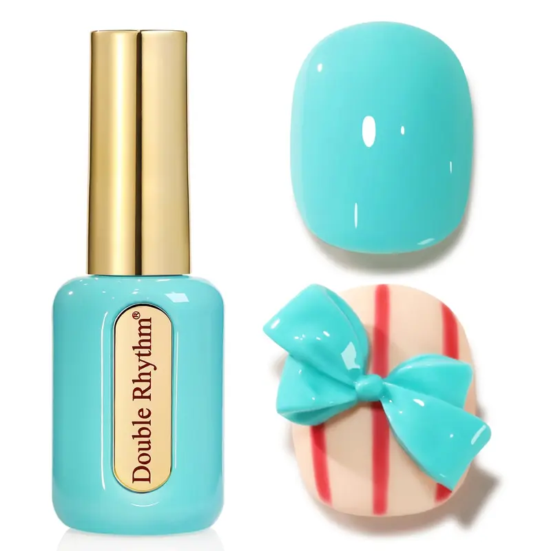 Double Rhythm Vernis Gel 15 ml Sans HEMA – Même couleur, même flacon rond doré – Bleu Pastel C1124