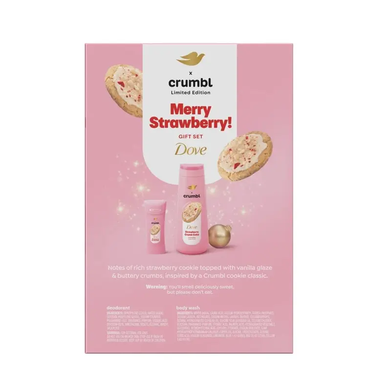 Dove Crumbl Édition Limitée – Coffret Soin Corps Fraise Crumb Cake, 2 Unités