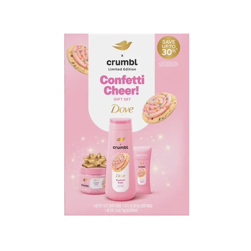 Dove Crumbl Édition Limitée Confetti Cake – Coffret Soin Corps 3 Pièces