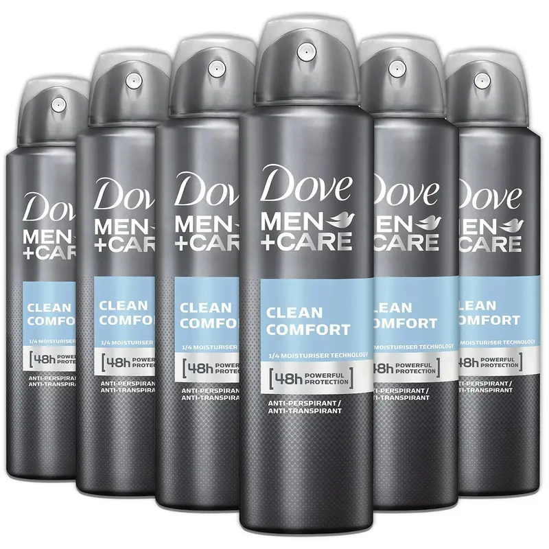 Dove Men+Care Déodorant Antitranspirant en aérosol — Pack 6, Protection 48H, Senteur Fraîche et Discrète