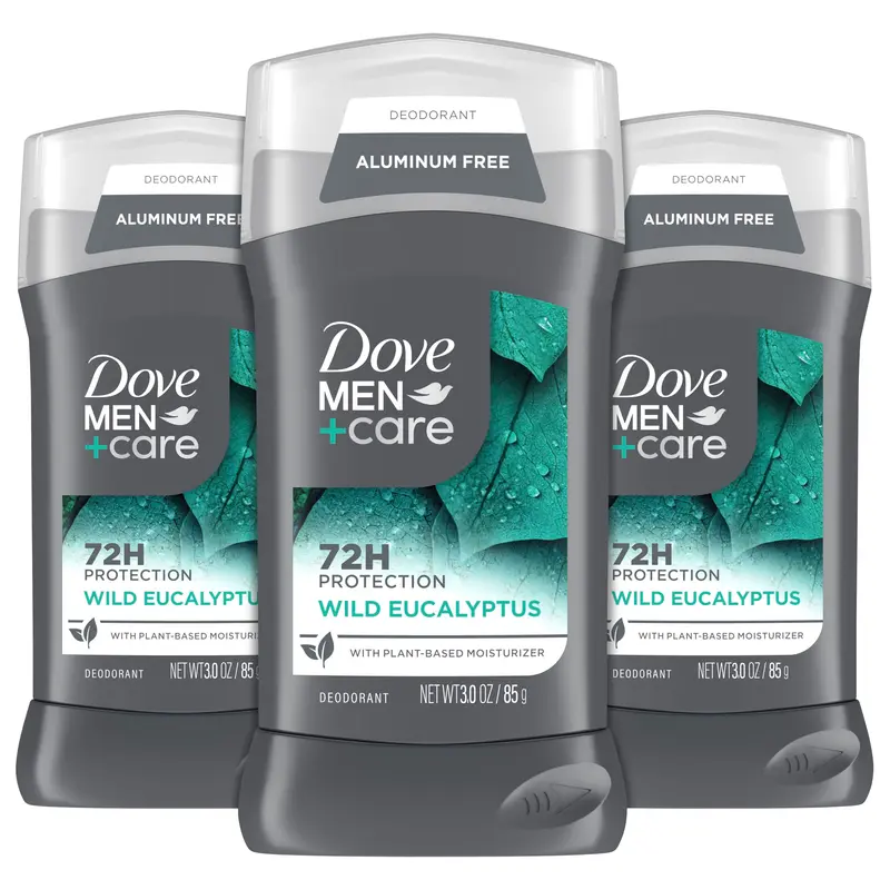 DOVE MEN + CARE Déodorant Bâton Eucalyptus Sauvage Sans Aluminium – Pack de 3 x 3 oz
