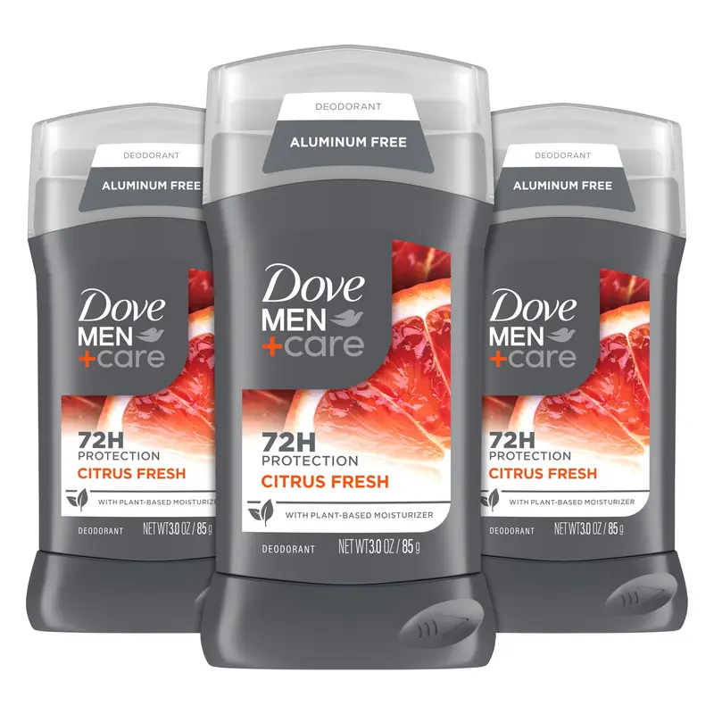 DOVE MEN + CARE Déodorant Sans Aluminium en Stick – Agrumes d'Été, Pack de 3 x 3 oz