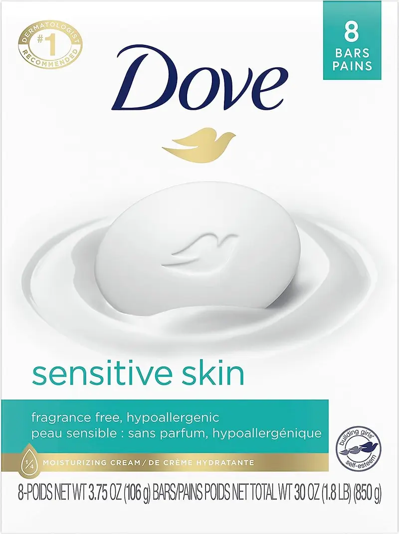 Dove Savon-barre Peau Sensible Sans Parfum - 4oz (Pack de 8)