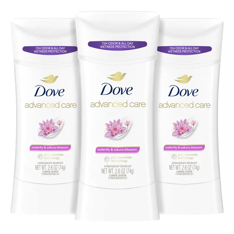 Dove Soin Avancé Déodorant Bâton Nenuphar et Fleur de Sakura – Lot de 3