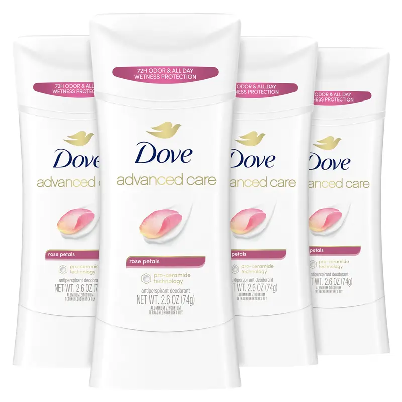 Dove Soin Avancé Rose Petales – Déodorant en Stick Anti-transpirant, Soin Après Rasage, Protection 72h